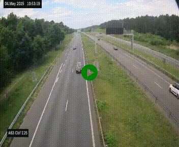 Webcam autoroute A63 en périphérie de Bordeaux au sud-est de la ville, en provenance du bassin d'Arcachon. Vue orientée vers Bordeaux