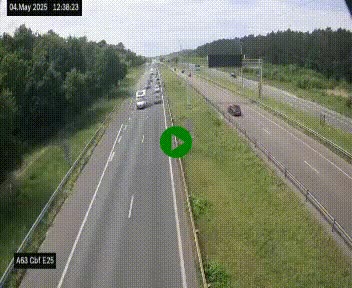 Webcam autoroute A63 en périphérie de Bordeaux au sud-est de la ville, en provenance du bassin d'Arcachon. Vue orientée vers Bordeaux