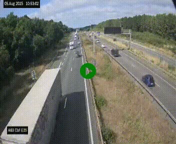 Webcam autoroute A63 en périphérie de Bordeaux au sud-est de la ville, en provenance du bassin d'Arcachon. Vue orientée vers Bordeaux