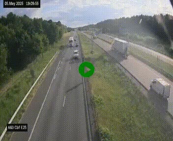Webcam autoroute A63 en périphérie de Bordeaux au sud-est de la ville, en provenance du bassin d'Arcachon. Vue orientée vers Bordeaux