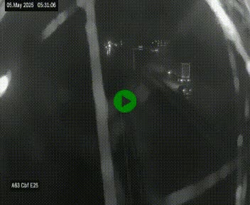 Webcam autoroute A63 en périphérie de Bordeaux au sud-est de la ville, en provenance du bassin d'Arcachon. Vue orientée vers Bordeaux