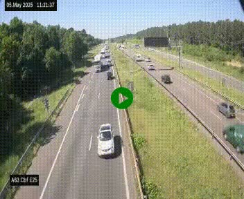 Webcam autoroute A63 en périphérie de Bordeaux au sud-est de la ville, en provenance du bassin d'Arcachon. Vue orientée vers Bordeaux