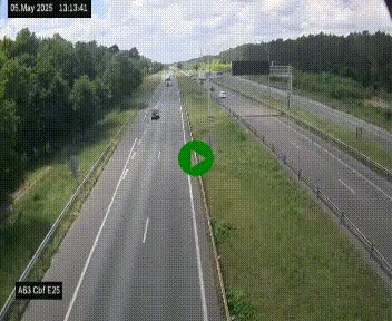 Webcam autoroute A63 en périphérie de Bordeaux au sud-est de la ville, en provenance du bassin d'Arcachon. Vue orientée vers Bordeaux