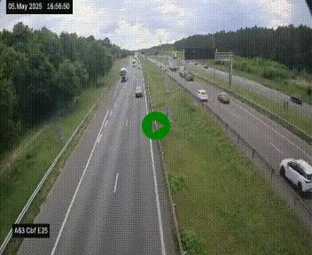 Webcam autoroute A63 en périphérie de Bordeaux au sud-est de la ville, en provenance du bassin d'Arcachon. Vue orientée vers Bordeaux