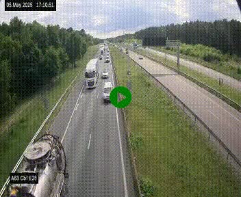 Webcam autoroute A63 en périphérie de Bordeaux au sud-est de la ville, en provenance du bassin d'Arcachon. Vue orientée vers Bordeaux
