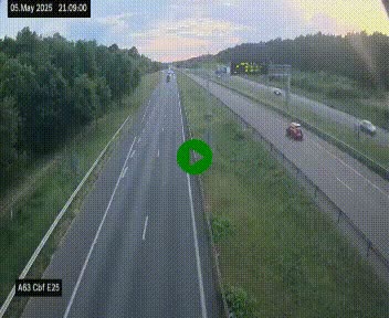 Webcam autoroute A63 en périphérie de Bordeaux au sud-est de la ville, en provenance du bassin d'Arcachon. Vue orientée vers Bordeaux