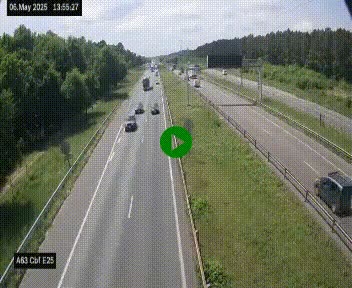 Webcam autoroute A63 en périphérie de Bordeaux au sud-est de la ville, en provenance du bassin d'Arcachon. Vue orientée vers Bordeaux
