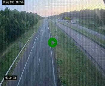 Webcam autoroute A63 en périphérie de Bordeaux au sud-est de la ville, en provenance du bassin d'Arcachon. Vue orientée vers Bordeaux