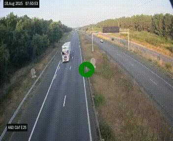 Webcam autoroute A63 en périphérie de Bordeaux au sud-est de la ville, en provenance du bassin d'Arcachon. Vue orientée vers Bordeaux
