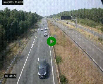 Webcam autoroute A63 en périphérie de Bordeaux au sud-est de la ville, en provenance du bassin d'Arcachon. Vue orientée vers Bordeaux