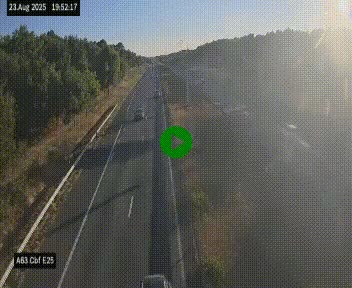 Webcam autoroute A63 en périphérie de Bordeaux au sud-est de la ville, en provenance du bassin d'Arcachon. Vue orientée vers Bordeaux