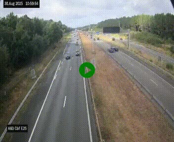 Webcam autoroute A63 en périphérie de Bordeaux au sud-est de la ville, en provenance du bassin d'Arcachon. Vue orientée vers Bordeaux