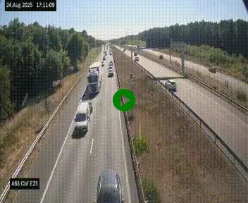 Webcam autoroute A63 en périphérie de Bordeaux au sud-est de la ville, en provenance du bassin d'Arcachon. Vue orientée vers Bordeaux