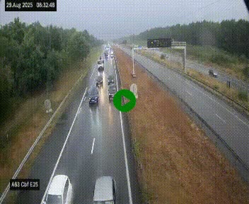 Webcam autoroute A63 en périphérie de Bordeaux au sud-est de la ville, en provenance du bassin d'Arcachon. Vue orientée vers Bordeaux