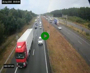 Webcam autoroute A63 en périphérie de Bordeaux au sud-est de la ville, en provenance du bassin d'Arcachon. Vue orientée vers Bordeaux