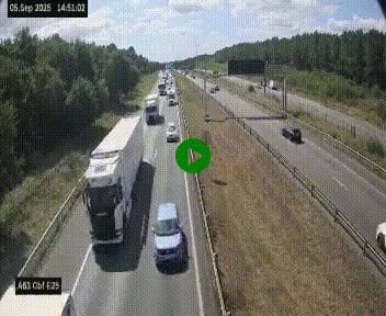Webcam autoroute A63 en périphérie de Bordeaux au sud-est de la ville, en provenance du bassin d'Arcachon. Vue orientée vers Bordeaux