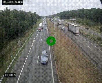 Webcam autoroute A63 en périphérie de Bordeaux au sud-est de la ville, en provenance du bassin d'Arcachon. Vue orientée vers Bordeaux