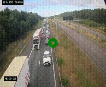 <h2>Webcam autoroute A63 en périphérie de Bordeaux au sud-est de la ville, en provenance du bassin d'Arcachon. Vue orientée vers Bordeaux</h2>