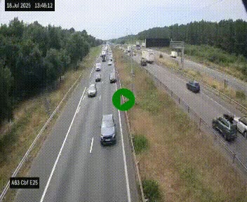 <h2>Webcam autoroute A63 en périphérie de Bordeaux au sud-est de la ville, en provenance du bassin d'Arcachon. Vue orientée vers Bordeaux</h2>