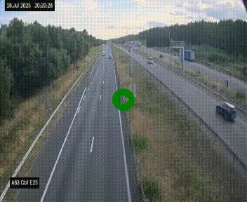 <h2>Webcam autoroute A63 en périphérie de Bordeaux au sud-est de la ville, en provenance du bassin d'Arcachon. Vue orientée vers Bordeaux</h2>