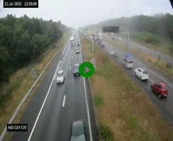 <h2>Webcam autoroute A63 en périphérie de Bordeaux au sud-est de la ville, en provenance du bassin d'Arcachon. Vue orientée vers Bordeaux</h2>