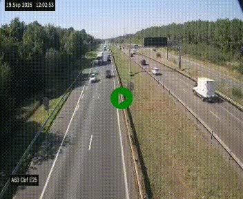 <h2>Webcam autoroute A63 en périphérie de Bordeaux au sud-est de la ville, en provenance du bassin d'Arcachon. Vue orientée vers Bordeaux</h2>