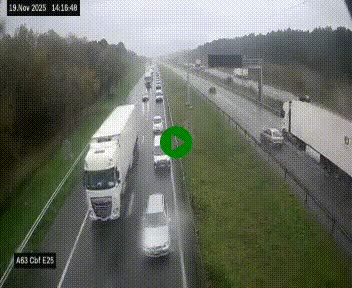 <h2>Webcam autoroute A63 en périphérie de Bordeaux au sud-est de la ville, en provenance du bassin d'Arcachon. Vue orientée vers Bordeaux</h2>