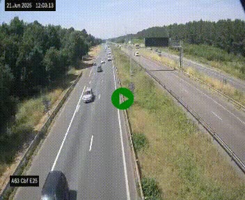 <h2>Webcam autoroute A63 en périphérie de Bordeaux au sud-est de la ville, en provenance du bassin d'Arcachon. Vue orientée vers Bordeaux</h2>