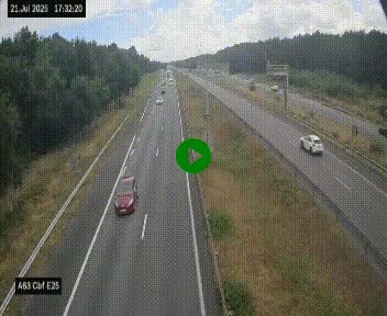<h2>Webcam autoroute A63 en périphérie de Bordeaux au sud-est de la ville, en provenance du bassin d'Arcachon. Vue orientée vers Bordeaux</h2>