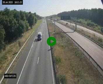 <h2>Webcam autoroute A63 en périphérie de Bordeaux au sud-est de la ville, en provenance du bassin d'Arcachon. Vue orientée vers Bordeaux</h2>