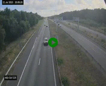 <h2>Webcam autoroute A63 en périphérie de Bordeaux au sud-est de la ville, en provenance du bassin d'Arcachon. Vue orientée vers Bordeaux</h2>