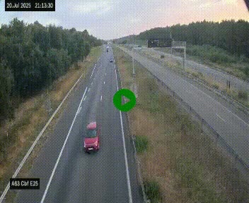 <h2>Webcam autoroute A63 en périphérie de Bordeaux au sud-est de la ville, en provenance du bassin d'Arcachon. Vue orientée vers Bordeaux</h2>