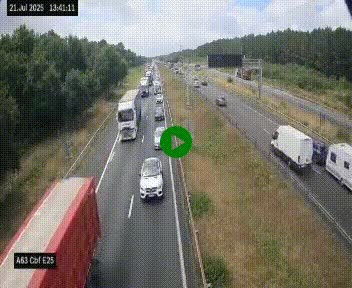 <h2>Webcam autoroute A63 en périphérie de Bordeaux au sud-est de la ville, en provenance du bassin d'Arcachon. Vue orientée vers Bordeaux</h2>