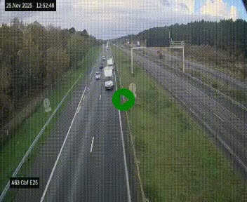 <h2>Webcam autoroute A63 en périphérie de Bordeaux au sud-est de la ville, en provenance du bassin d'Arcachon. Vue orientée vers Bordeaux</h2>