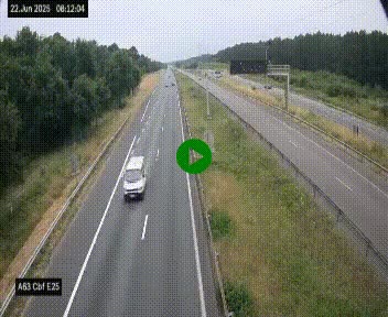 <h2>Webcam autoroute A63 en périphérie de Bordeaux au sud-est de la ville, en provenance du bassin d'Arcachon. Vue orientée vers Bordeaux</h2>