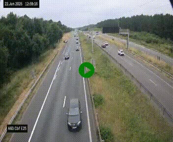 <h2>Webcam autoroute A63 en périphérie de Bordeaux au sud-est de la ville, en provenance du bassin d'Arcachon. Vue orientée vers Bordeaux</h2>