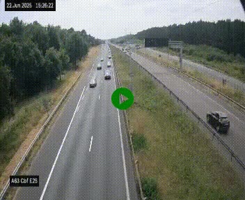 <h2>Webcam autoroute A63 en périphérie de Bordeaux au sud-est de la ville, en provenance du bassin d'Arcachon. Vue orientée vers Bordeaux</h2>