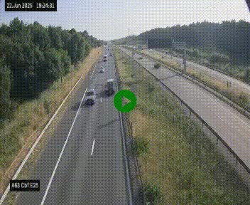 <h2>Webcam autoroute A63 en périphérie de Bordeaux au sud-est de la ville, en provenance du bassin d'Arcachon. Vue orientée vers Bordeaux</h2>