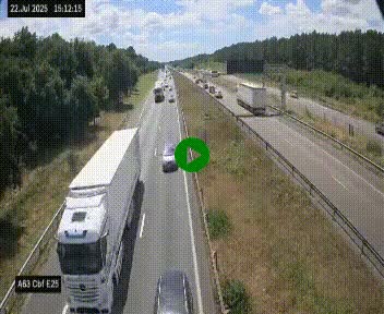 <h2>Webcam autoroute A63 en périphérie de Bordeaux au sud-est de la ville, en provenance du bassin d'Arcachon. Vue orientée vers Bordeaux</h2>