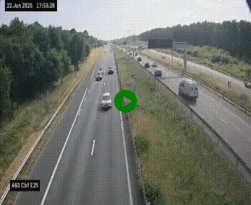 <h2>Webcam autoroute A63 en périphérie de Bordeaux au sud-est de la ville, en provenance du bassin d'Arcachon. Vue orientée vers Bordeaux</h2>