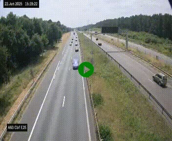 <h2>Webcam autoroute A63 en périphérie de Bordeaux au sud-est de la ville, en provenance du bassin d'Arcachon. Vue orientée vers Bordeaux</h2>