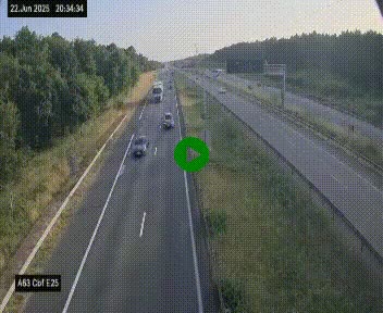 <h2>Webcam autoroute A63 en périphérie de Bordeaux au sud-est de la ville, en provenance du bassin d'Arcachon. Vue orientée vers Bordeaux</h2>