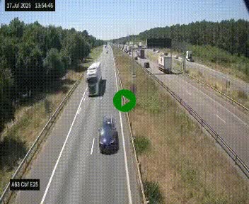 <h2>Webcam autoroute A63 en périphérie de Bordeaux au sud-est de la ville, en provenance du bassin d'Arcachon. Vue orientée vers Bordeaux</h2>