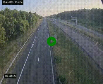<h2>Webcam autoroute A63 en périphérie de Bordeaux au sud-est de la ville, en provenance du bassin d'Arcachon. Vue orientée vers Bordeaux</h2>