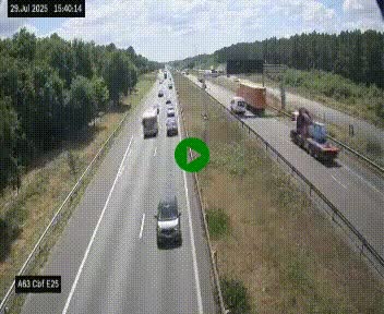 <h2>Webcam autoroute A63 en périphérie de Bordeaux au sud-est de la ville, en provenance du bassin d'Arcachon. Vue orientée vers Bordeaux</h2>