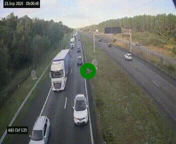 <h2>Webcam autoroute A63 en périphérie de Bordeaux au sud-est de la ville, en provenance du bassin d'Arcachon. Vue orientée vers Bordeaux</h2>