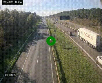 <h2>Webcam autoroute A63 en périphérie de Bordeaux au sud-est de la ville, en provenance du bassin d'Arcachon. Vue orientée vers Bordeaux</h2>