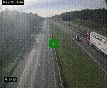 <h2>Webcam autoroute A63 en périphérie de Bordeaux au sud-est de la ville, en provenance du bassin d'Arcachon. Vue orientée vers Bordeaux</h2>