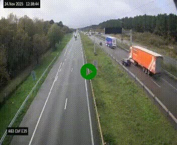 <h2>Webcam autoroute A63 en périphérie de Bordeaux au sud-est de la ville, en provenance du bassin d'Arcachon. Vue orientée vers Bordeaux</h2>