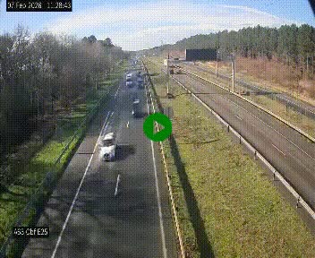 <h2>Webcam autoroute A63 en périphérie de Bordeaux au sud-est de la ville, en provenance du bassin d'Arcachon. Vue orientée vers Bordeaux</h2>